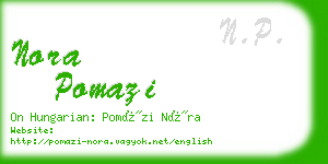 nora pomazi business card